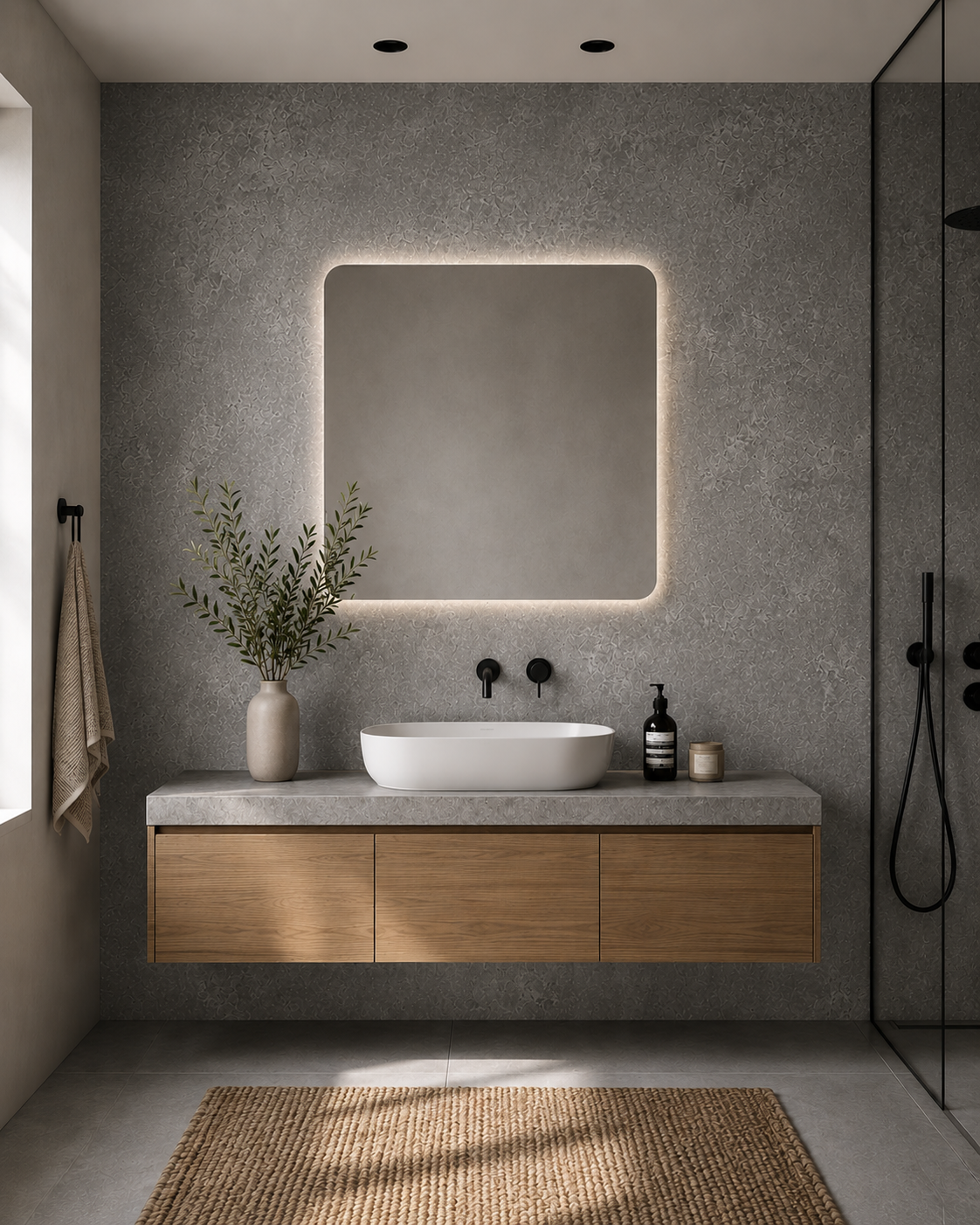 Concrete Grey PVC Shower Panels