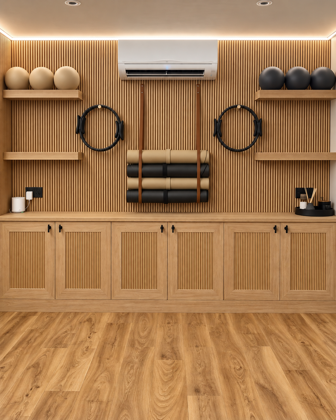Oak Ribbed Flexible Wall Panels