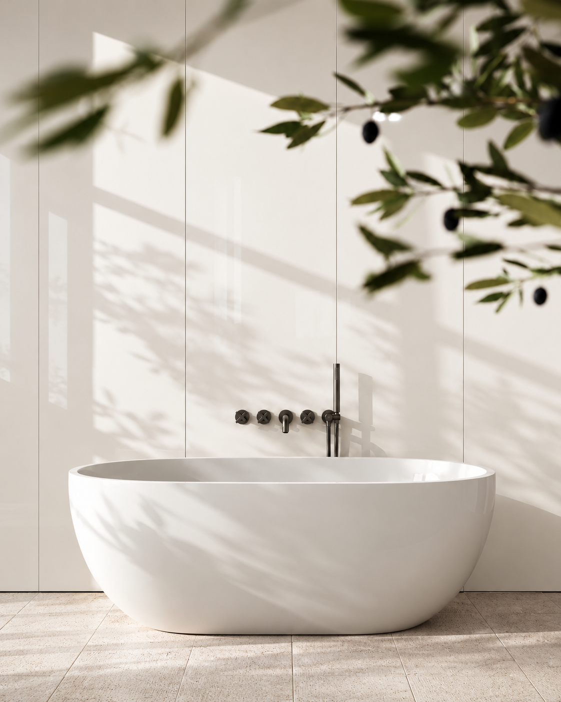High Gloss White SPC Shower Panels - 2 Pack