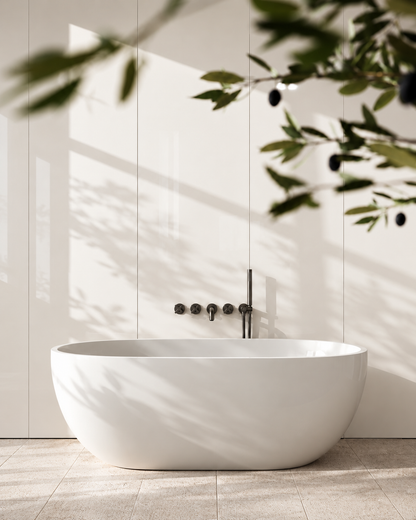 High Gloss White SPC Shower Panels - 2 Pack