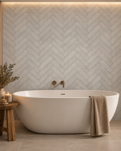 Grey Chevron PVC Shower Panels
