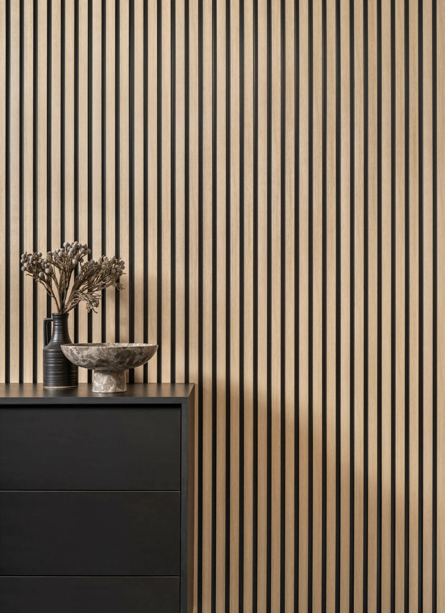 Waterproof Light Oak Slat Wall Panels
