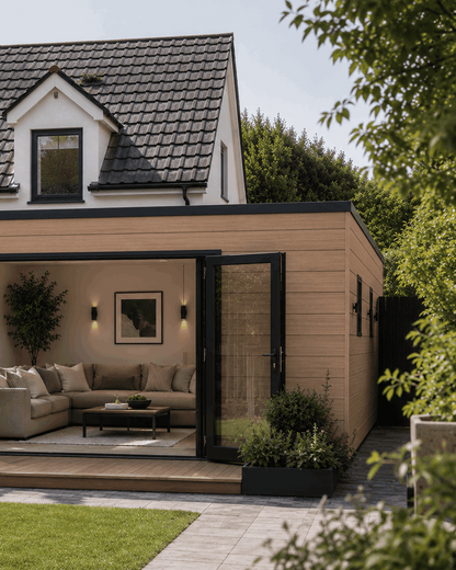 Light Teak Shiplap Outdoor Wall Cladding