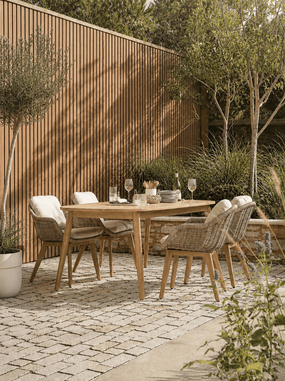 Light Teak Slat Outdoor Wall Cladding