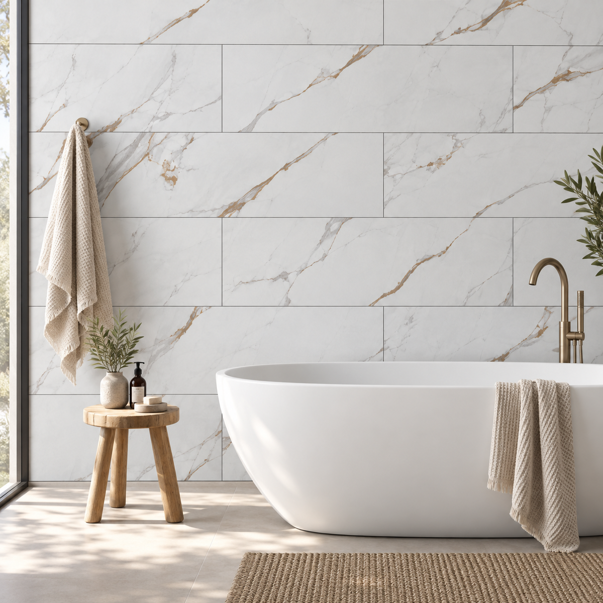 Marble Nova SPC Shower Tiles - 4 Pack