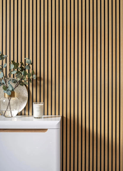 Waterproof Natural Oak Slat Wall Panels