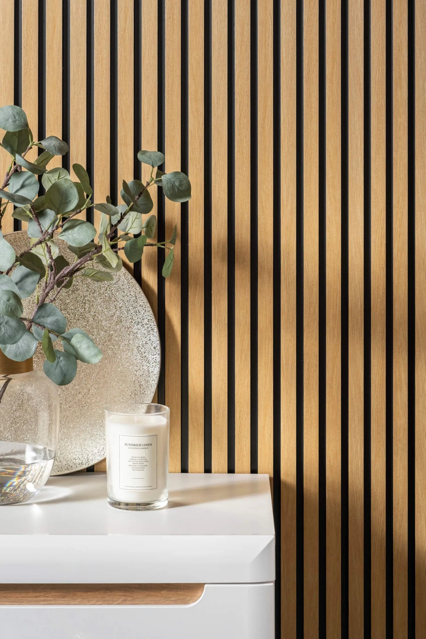 Waterproof Natural Oak Slat Wall Panels