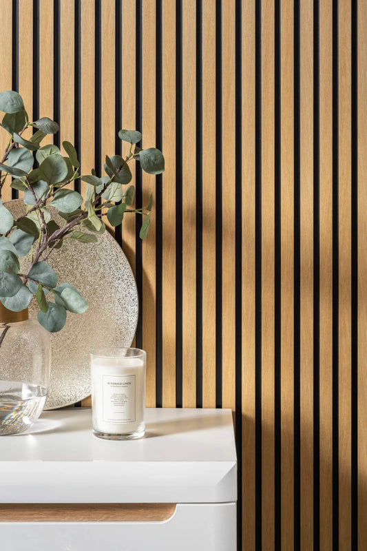 Waterproof Natural Oak Slat Wall Panels