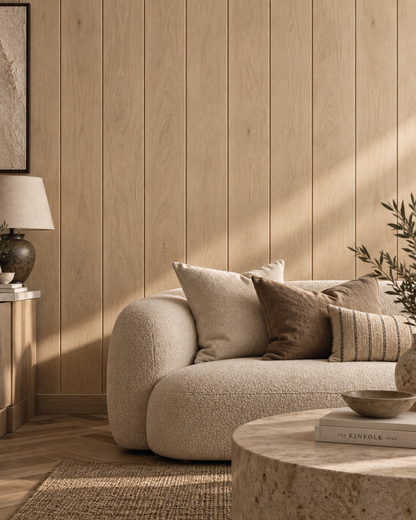 Wide Oak Veneer Tongue & Groove Wall Panels