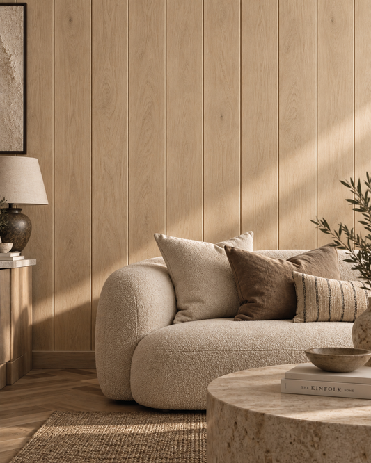 Wide Oak Veneer Tongue & Groove Wall Panels