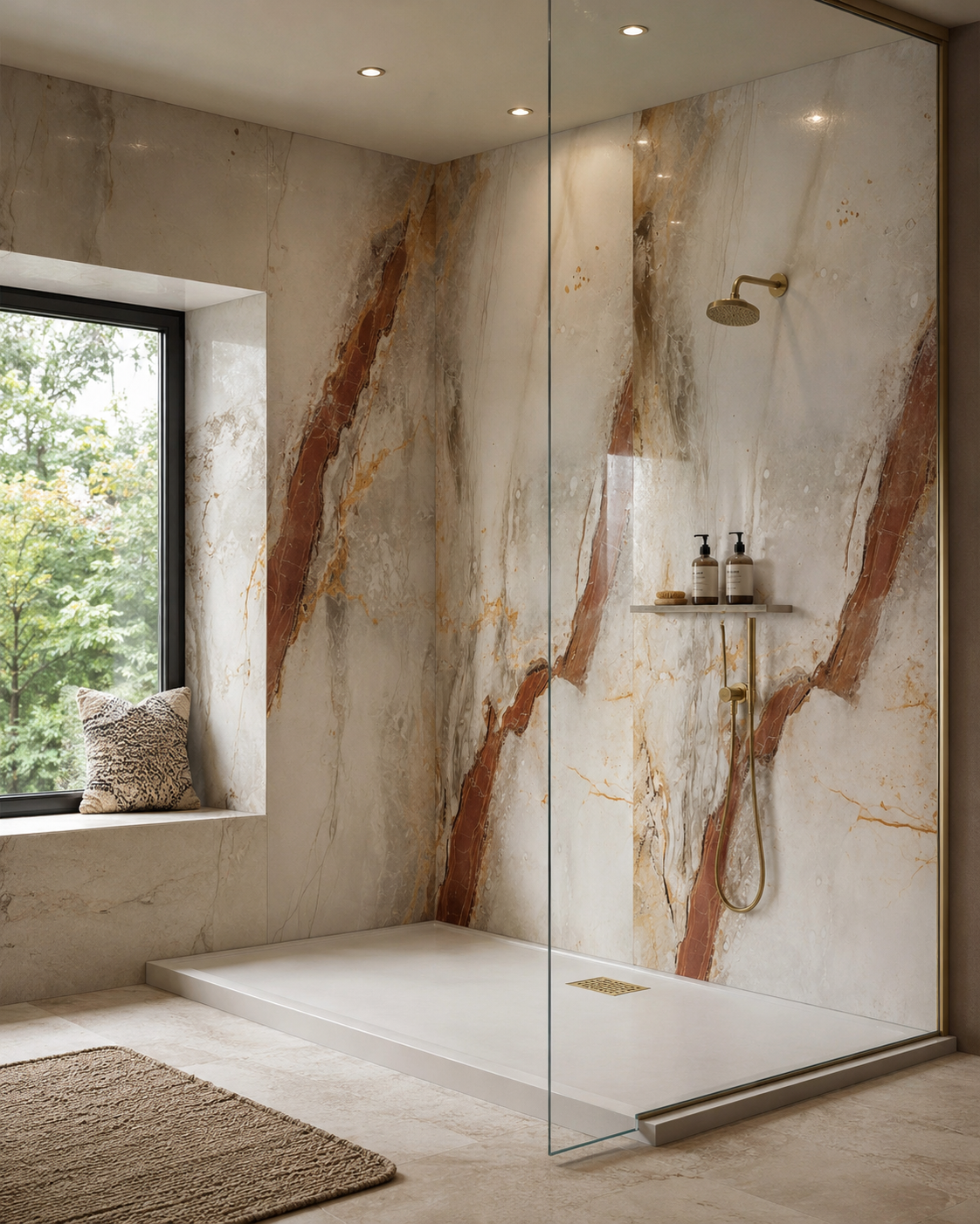 Santa Rosa Marble PVC Shower Panels