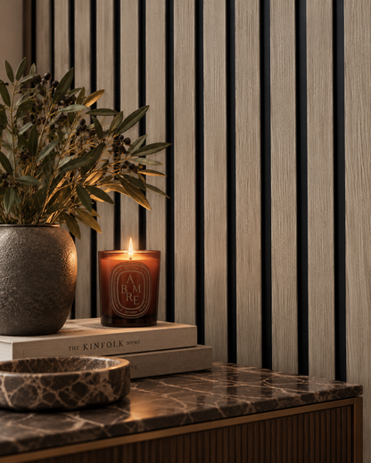 Waterproof Grey Oak Slat Wall Panels