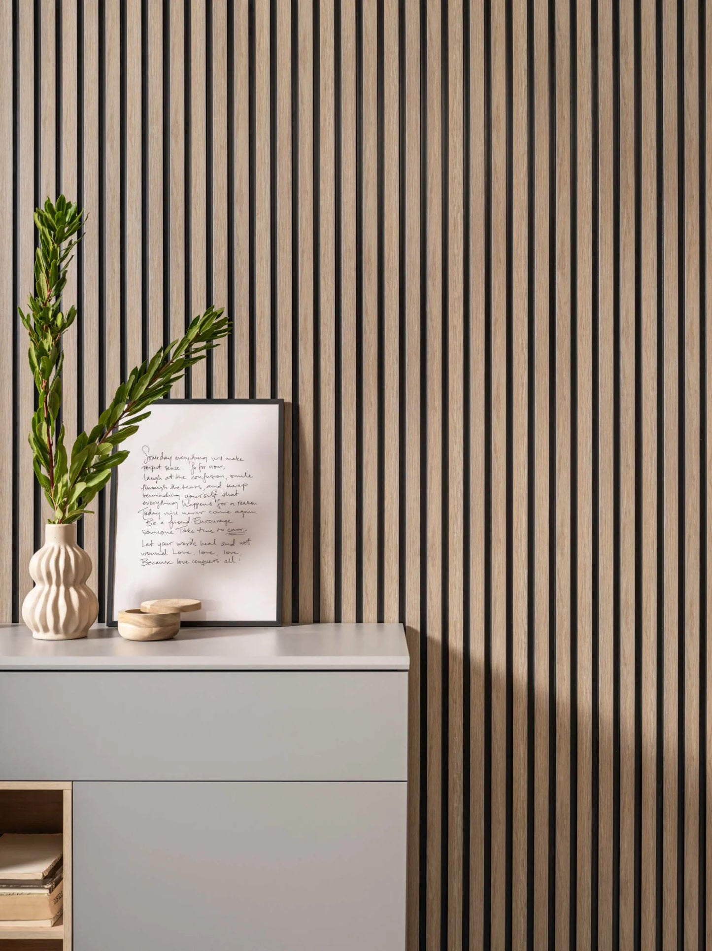 Waterproof Grey Oak Slat Wall Panels