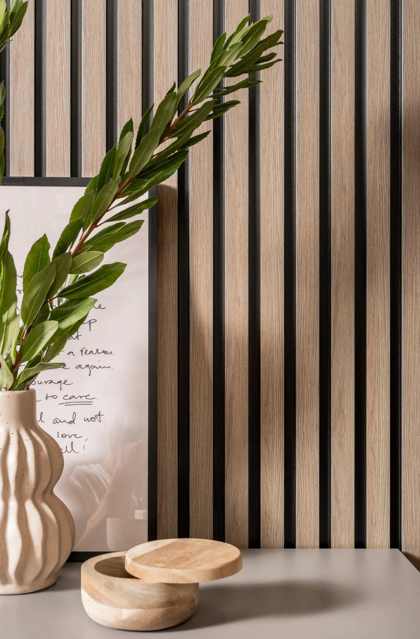 Waterproof Grey Oak Slat Wall Panels