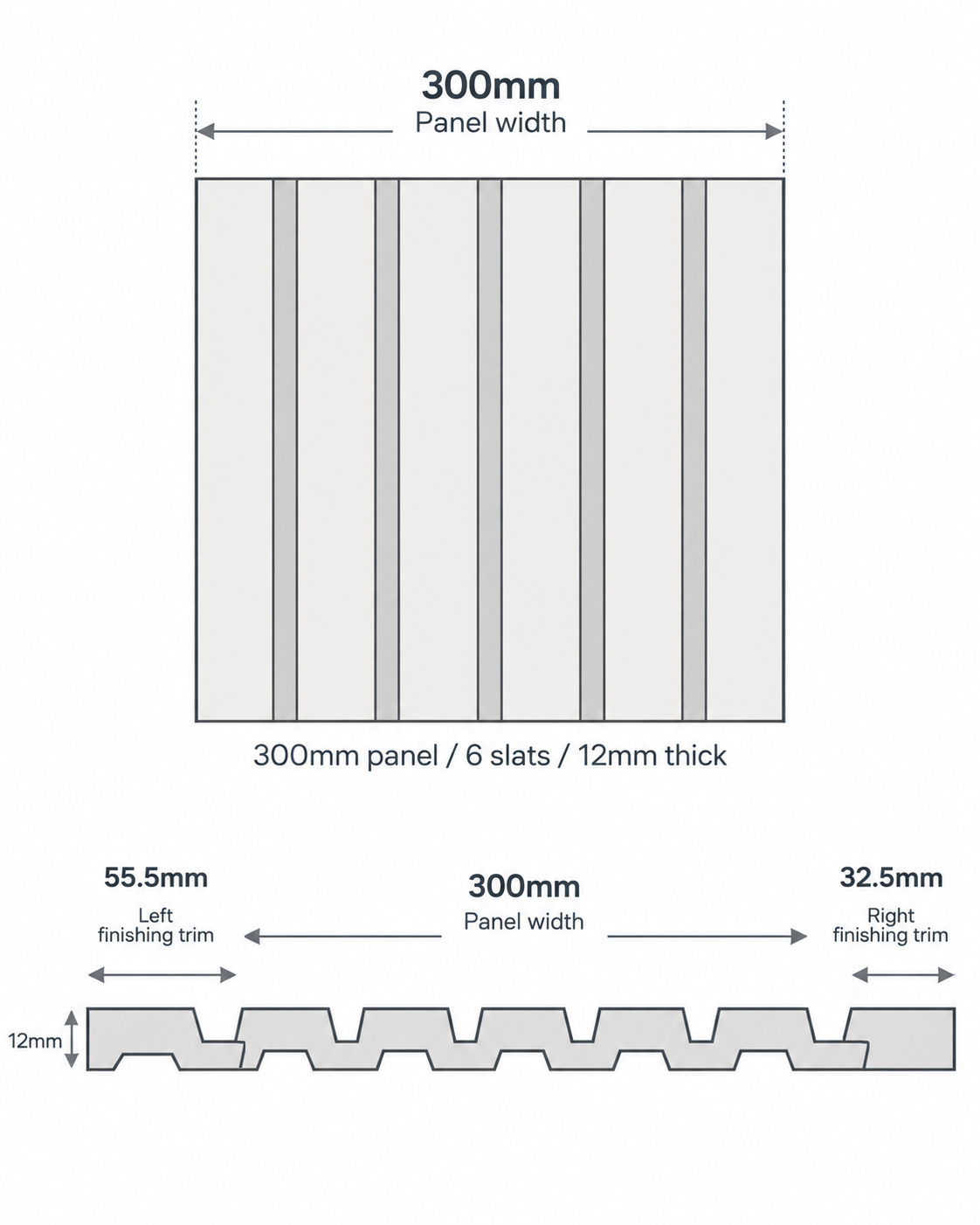 Waterproof Charcoal Slat Wall Panels