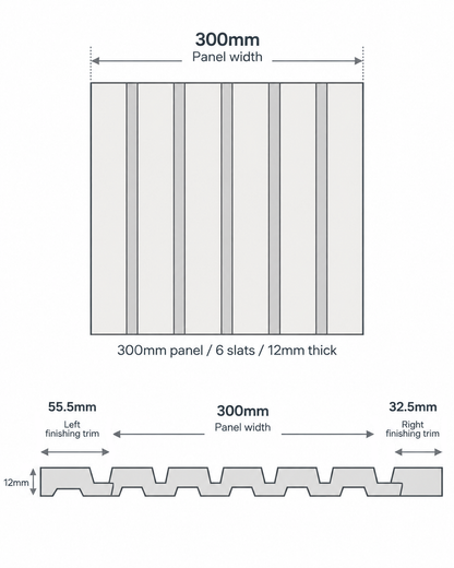 Waterproof Charcoal Slat Wall Panels