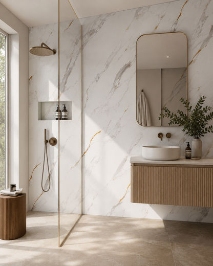 Balmoral Marble SPC Shower Panels - 2 Pack