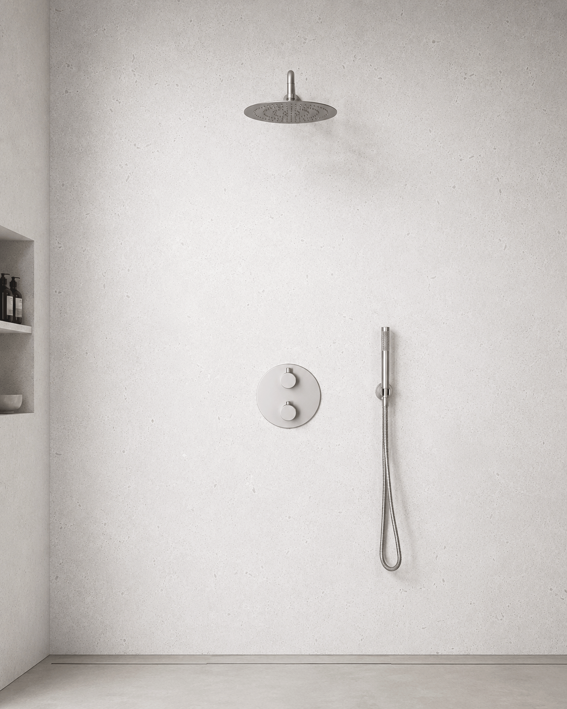 White Concrete PVC Shower Panels