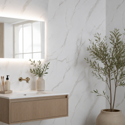 White Marble PVC Shower Panels
