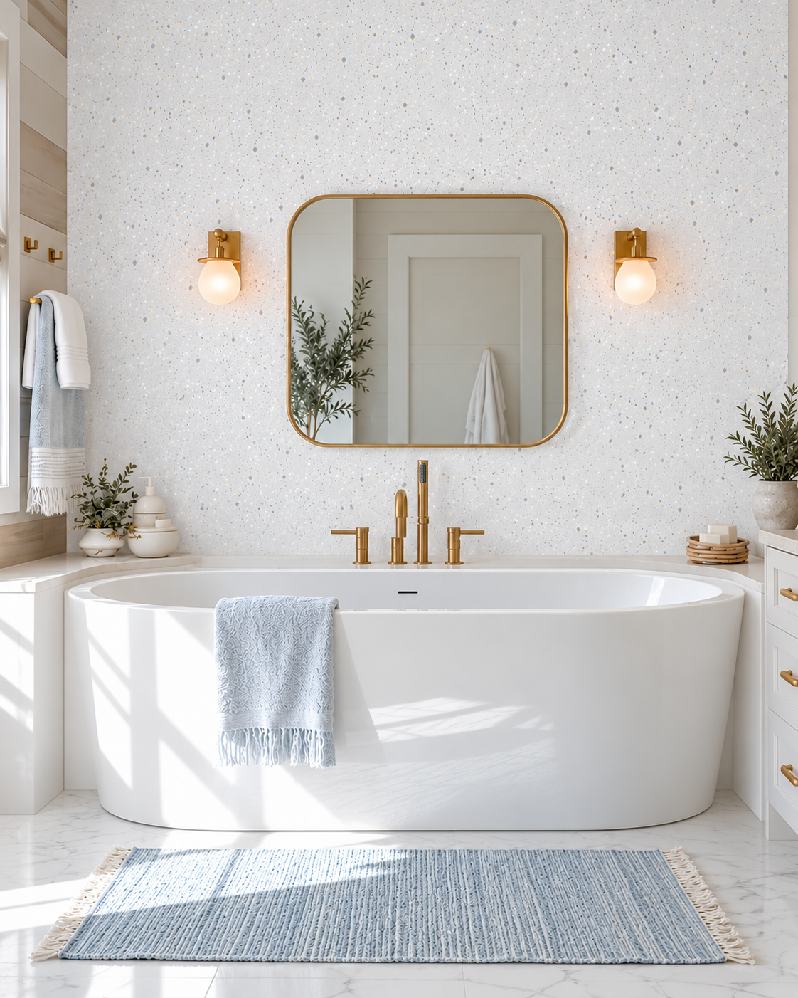 White Sparkle PVC Shower Panels