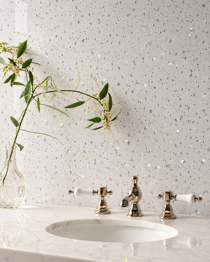 White Sparkle PVC Shower Panels