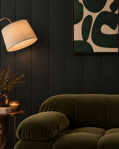 Wide Black Tongue & Groove Wall Panels